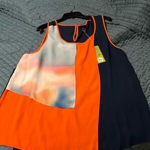 NWT 6th and Lane Teal and Coral Tank